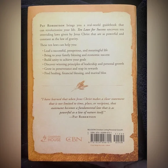 Ten Laws for Success: Keys to Win in Work, Family, and Finance 
By Pat Robertson - Picture 2 of 11